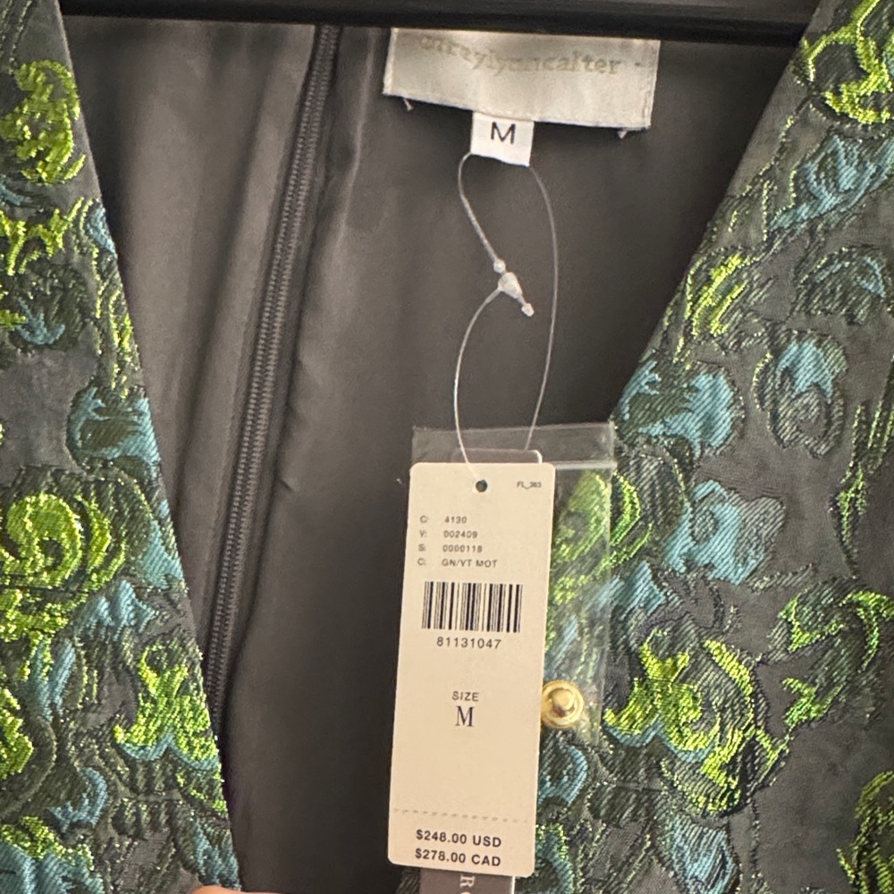 Anthropologie Corey Lynn Calter Deep V Jacquard Dress - Picture 2 of 4